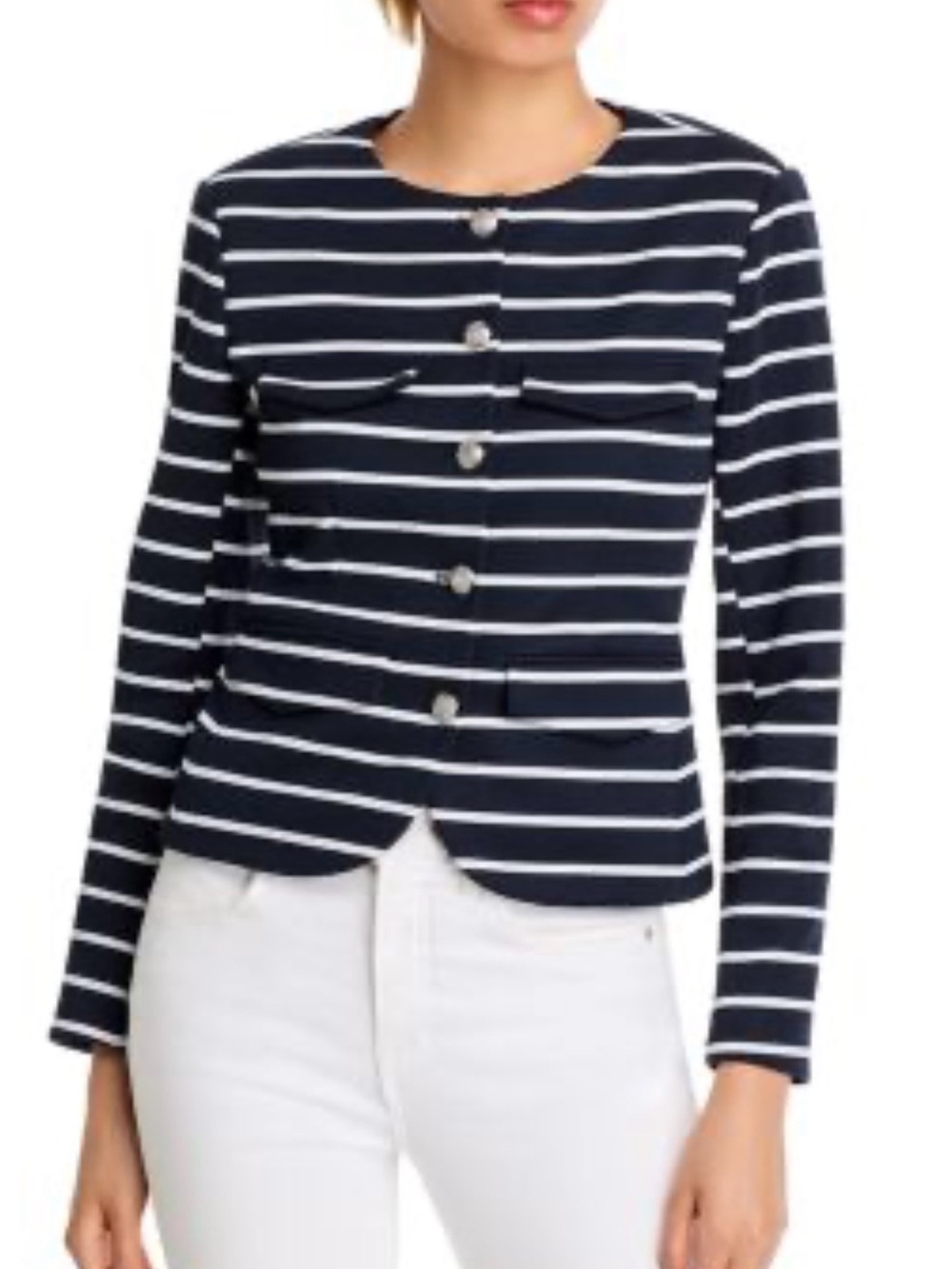 Veronica Beard Kensington Striped Knit Jacket